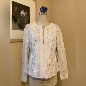 White Leather Jacket Size 10 by Etcetera